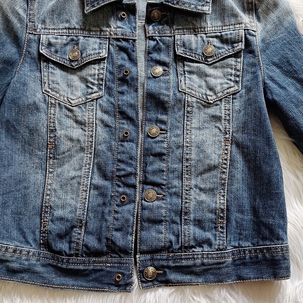 BENETTON JEANS Kids Snap Front Denim Jacket Size (M 7/8) - Picture 3 of 15